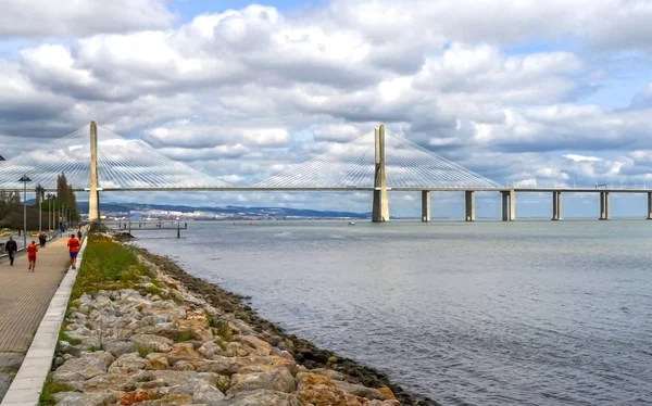 Vista Del Puente Vasco Gama Lisboa Portugal — Foto de Stock