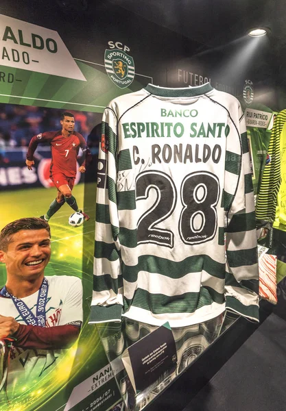 Lisboa Portugal Abril 2018 Cristiano Ronaldo Encuentra Museo Arena José Fotos de stock