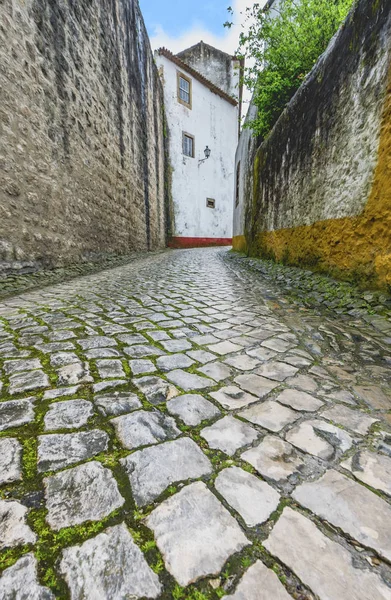 Obidos Portugal April 2018 Gatorna Gamla Stan — Stockfoto