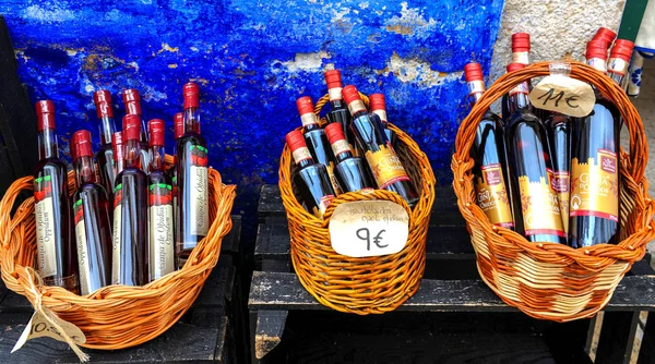 Óbidos Portugal Abril 2018 Escolha Ginja Licor Cereja Azedo Tradicional — Fotografia de Stock