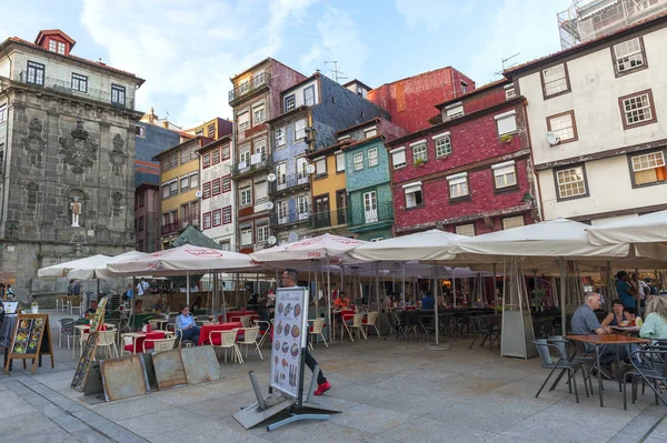 Otevřené Kavárny Promenádě Města Porto — Stock fotografie