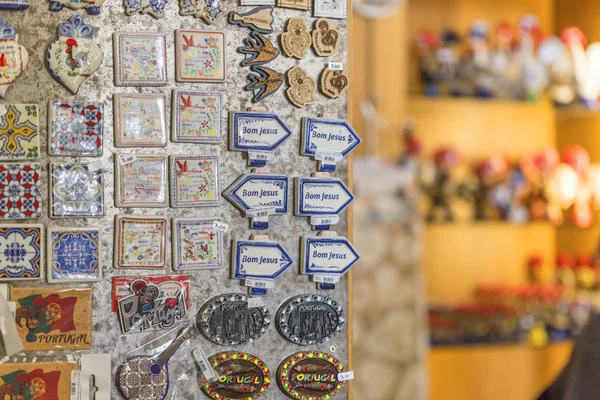Magneter Souvenirbutiken Nära Bom Jesus Gör Monte Helgedom Braga Portugal — Stockfoto