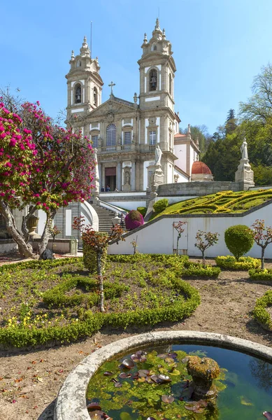 Vue Parc Sur Bom Jesus Monte Cathédrale — Photo