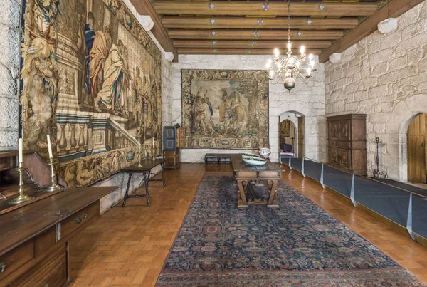 Impresionante Interior Palacio Los Duques Braganza Guimaraes Portugal — Foto de Stock