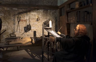 Prag, Çek Cumhuriyeti - Aralık 2018: İşkence Müzesinden Sahne