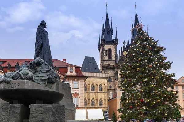 Prague Czech Republic December 2018 Christmas Market Staromestska Square — Stok fotoğraf