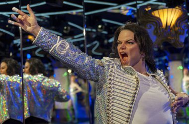 Prag, Çek Cumhuriyeti - Aralık 2018: Michael Jackson Madame Tussauds müzesinde balmumu heykeli