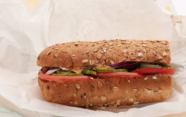 Sandwich Savoureux Aux Légumes Pour Une Alimentation Saine — Photo