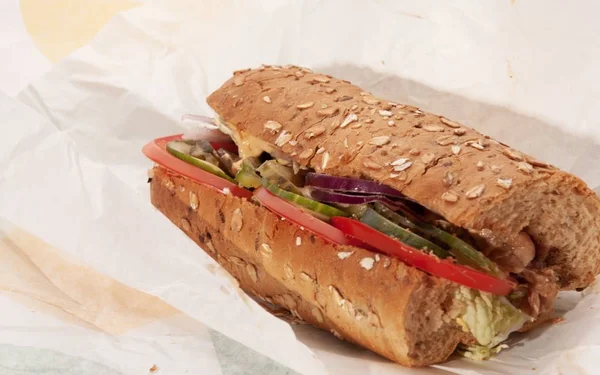 Sandwich Savoureux Aux Légumes Pour Une Alimentation Saine — Photo