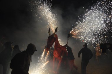 Correfoc in Blanes, Katalonya, İspanya - Correfoc Festes Major de Blanes, Girona 2018