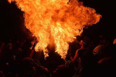 Correfoc in Blanes, Katalonya, İspanya - Correfoc Festes Major de Blanes, Girona 2018