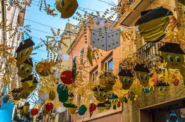 Fiesta Mayor Gracia Barcelona 2018 Calle Adornado Durante Fiesta Major —  Fotos de Stock