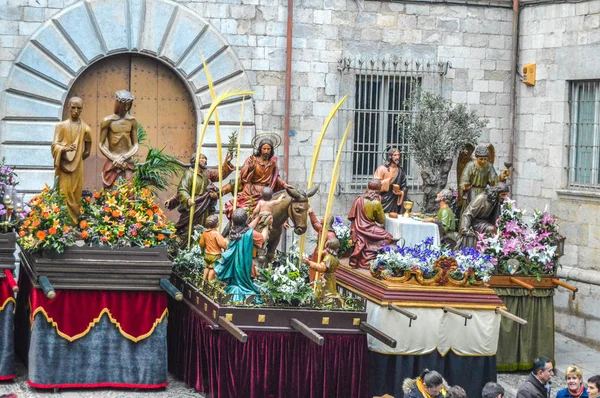 Semana Santa Girona España Procesión Del Santo Entierro Girona Desfile — Foto de Stock