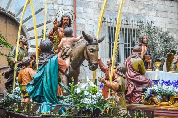 Holy Week Girona Spain Procession Holy Burial Girona Parade Manaies — Stock Photo, Image