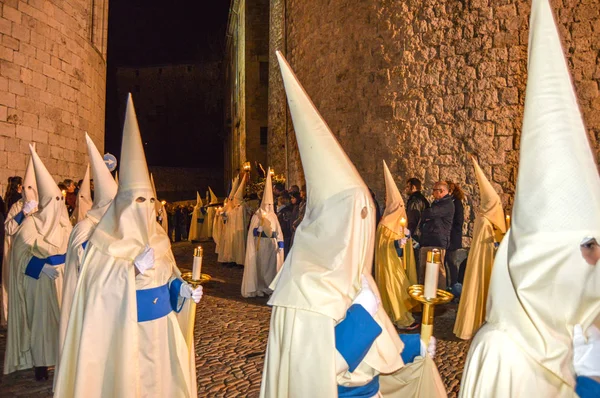 Holy Week Girona Spain Procession Holy Burial Girona Parade Manaies — Stock Photo, Image