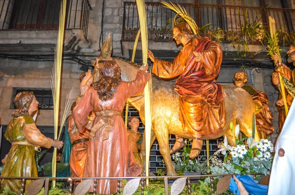 Semana Santa Girona España Procesión Del Santo Entierro Girona Desfile — Foto de Stock