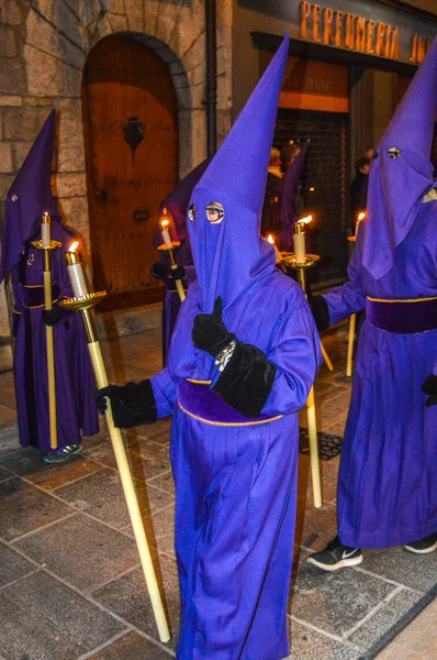 Semana Santa Girona Espanha Procissão Santo Enterro Girona Desfile Das — Fotografia de Stock