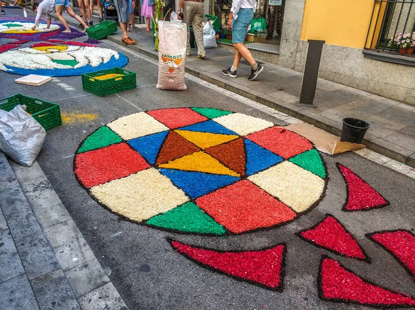 Flowers Carpet Festival Corpus Christi Blanes — Stock Photo, Image