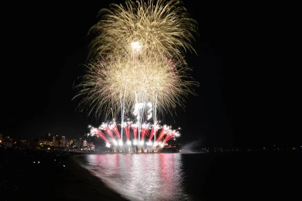 48Esimo Concorso Internazionale Fuochi Artificio Della Costa Brava Blanes Fireworks — Foto Stock