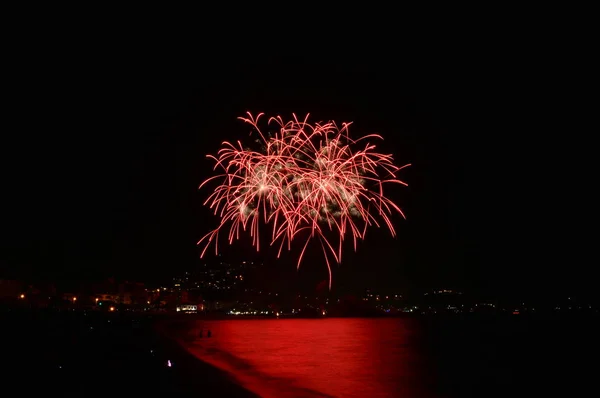 48Th Międzynarodowy Konkurs Fajerwerków Costa Brava Blanes Fireworks Competition 2018 — Zdjęcie stockowe