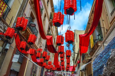 Fiesta Major de Gracia, Travessia de Sant Antoni, İspanya - Ağustos 2019 
