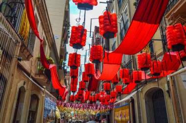 Fiesta Major de Gracia, Travessia de Sant Antoni, İspanya - Ağustos 2019 