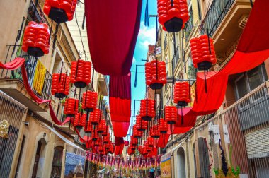 Fiesta Major de Gracia, Travessia de Sant Antoni, İspanya - Ağustos 2019 