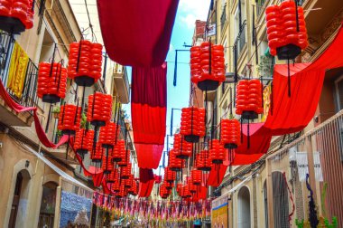 Fiesta Major de Gracia, Travessia de Sant Antoni, İspanya - Ağustos 2019 