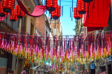 Fiesta Major de Gracia, Travessia de Sant Antoni, İspanya - Ağustos 2019 