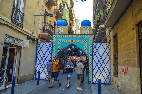 Fiesta Major de Gracia, Travessia de Sant Antoni, İspanya - Ağustos 2019 