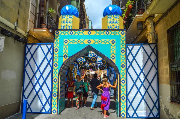 Fiesta Major de Gracia, Travessia de Sant Antoni, İspanya - Ağustos 2019 