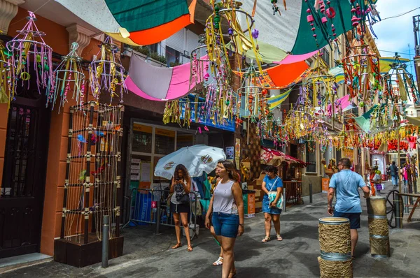 Fiesta Major de Gracia, Travessia de Sant Antoni, İspanya - Ağustos 2019 