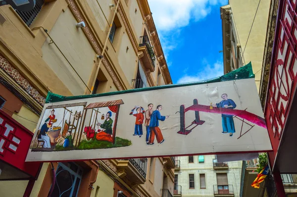 Fiesta Major de Gracia, Travessia de Sant Antoni, İspanya - Ağustos 2019 