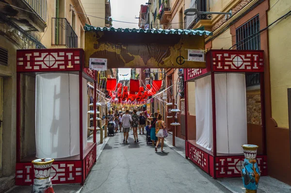 Fiesta Major de Gracia, Travessia de Sant Antoni, İspanya - Ağustos 2019 