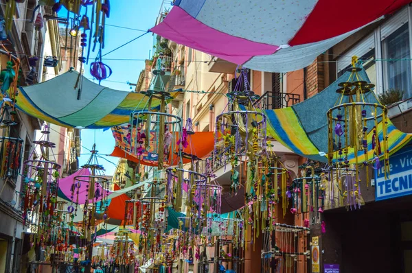 Fiesta Major Gracia Travessia Sant Antoni Barcelona Espanha Agosto 2019 Imagem De Stock