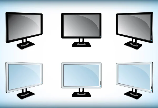 显示器显示屏幕台式电脑技术 Lcd — 图库矢量图片