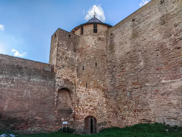 Pevnost Ivangorod Středověký Hrad Ivangorodu Leningradská Oblast Rusko Nachází Řece — Stock fotografie