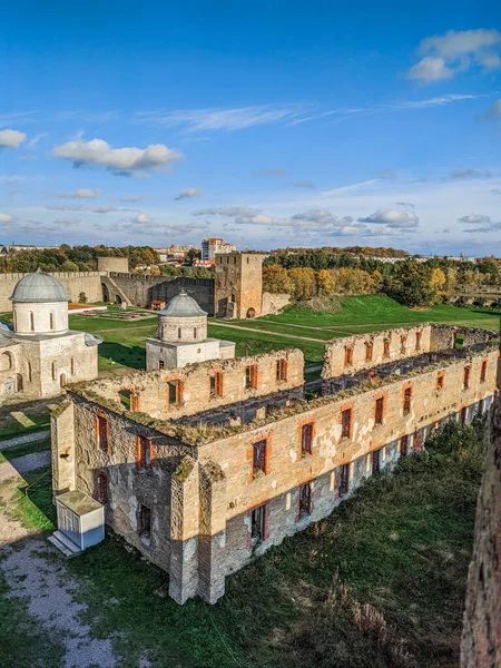 Fortaleza Ivangorod Castillo Medieval Ivangorod Óblast Leningrado Rusia Encuentra Río —  Fotos de Stock