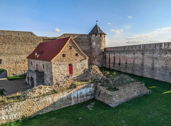 Fortezza Ivangorod Castello Medievale Ivangorod Nell Oblast Leningrado Russia Trova — Foto Stock