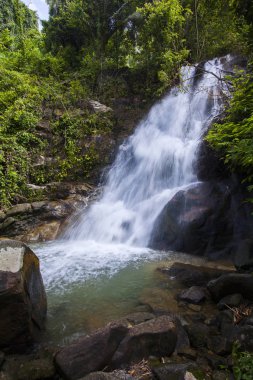 Ormandaki Ton Chong SK khao lak Phangnga Güney Tayland içinde tropik şelale