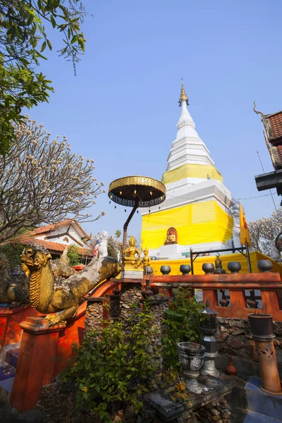 Pagoda Bianca Wat Phra Doi Hang Bat Luogo Santo Distretto — Foto Stock