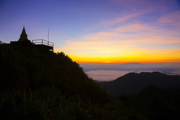 Resa Till Det Högsta Berg Pai Mountain View Med Dimmigt — Stockfoto
