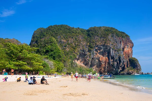 Krabi Thailand Fevereiro 2020 Phra Nang Cave Beach Praia Famoso — Fotografia de Stock