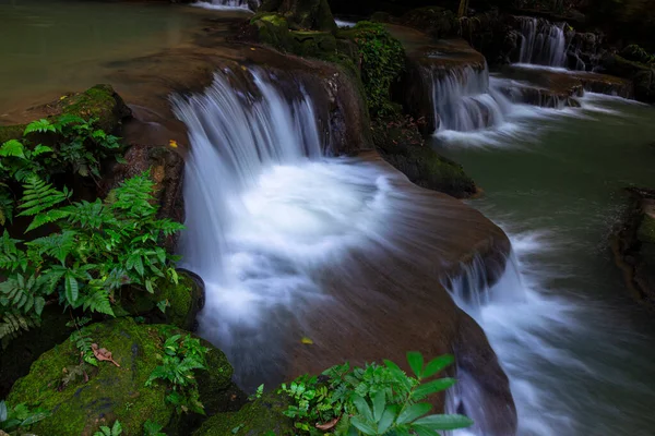 Landscape Waterfall Than Bok Khorani. Colorful forest in the rainy season,Colorful forest in the rainy season, The water falls in the rainy season, Emerald water stream