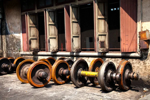 Heavy Industry Factory Production Steel Train Wheels — Stock Photo, Image