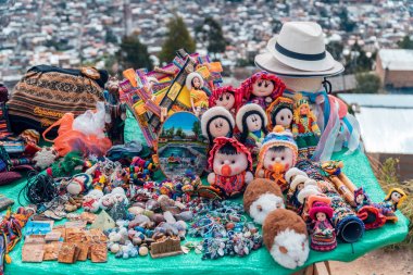 Andean craft stall - Cajamarca Peru clipart