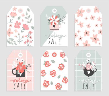 Bahar çiçekleri ve ikincisi ile geçmişe dönüş. Bahar mevsimi, tebrik kartı için yaprak, davetiye şablonu. Antika harfli afiş afiş şablonu arka planı 