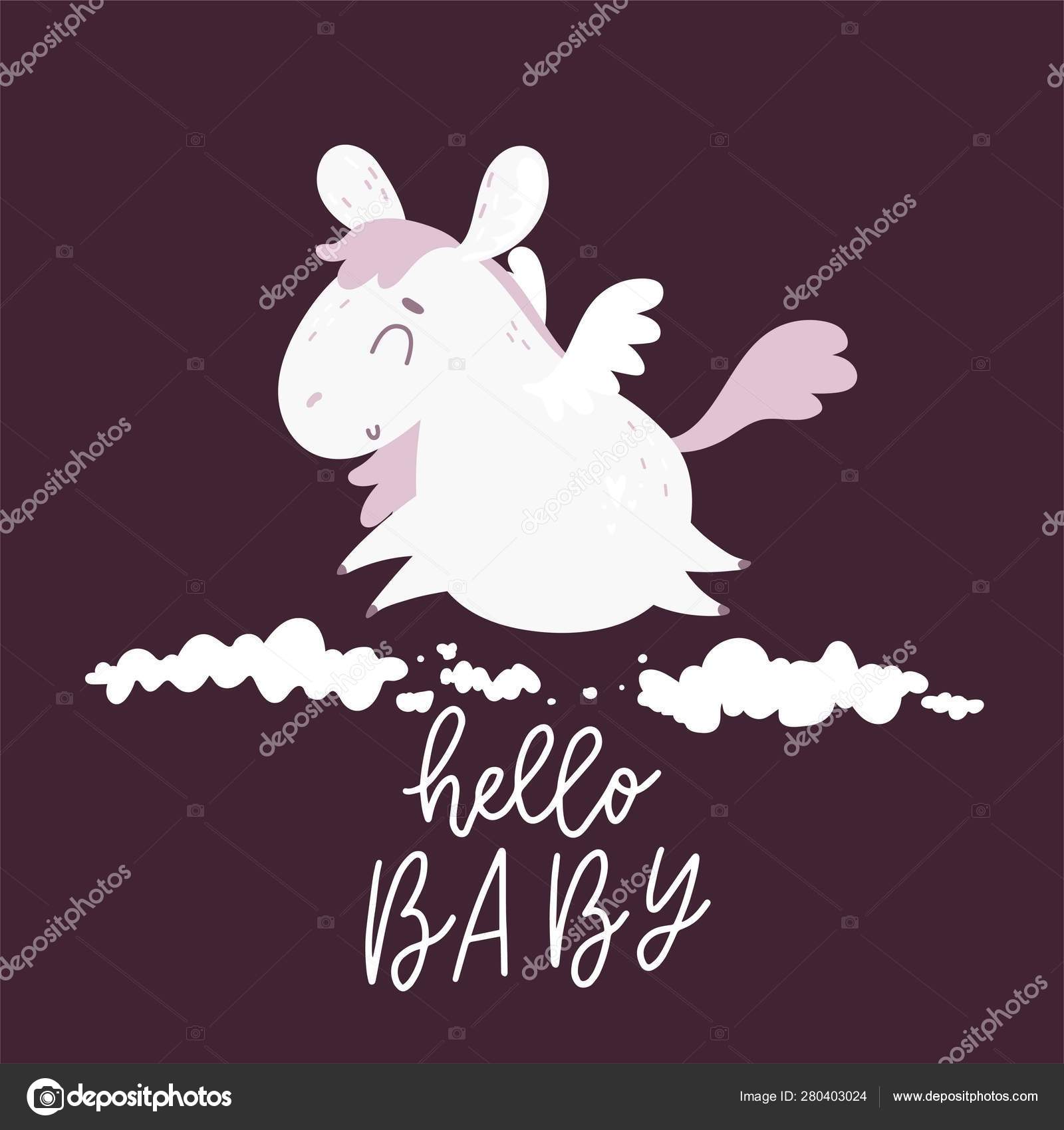 Tarjeta Con Pegaso Lindo Letras Cartel Baby Shower Arte Imprimible Vector  de stock por ©cute_vector 280403024, image size:1600x1700