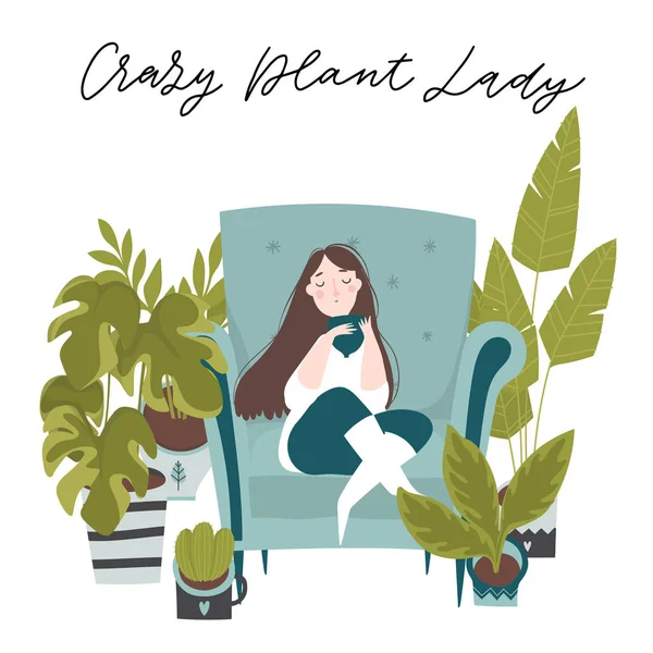 Jungle Urbaine Illustration Tendance Avec Décor Maison Plantes Jardinière Cactus — Image vectorielle