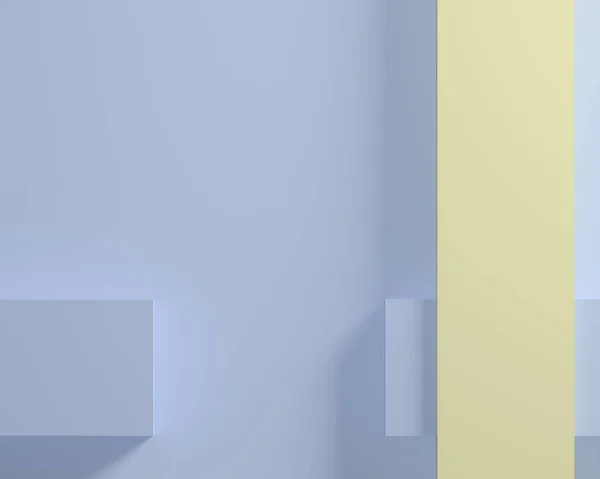 Abstract 3D render set clean minimal background of pastel blue-grey and yellow rectangle geometric shapes